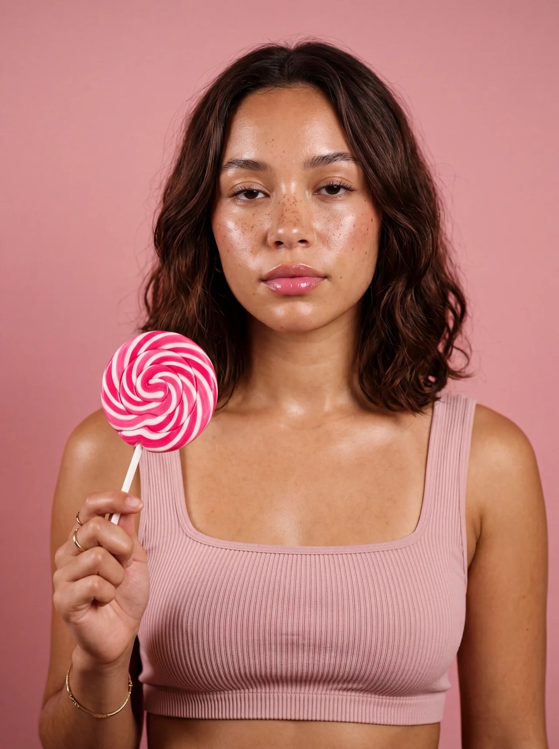 Lollypop Party, an AI generated candy editorial portrait