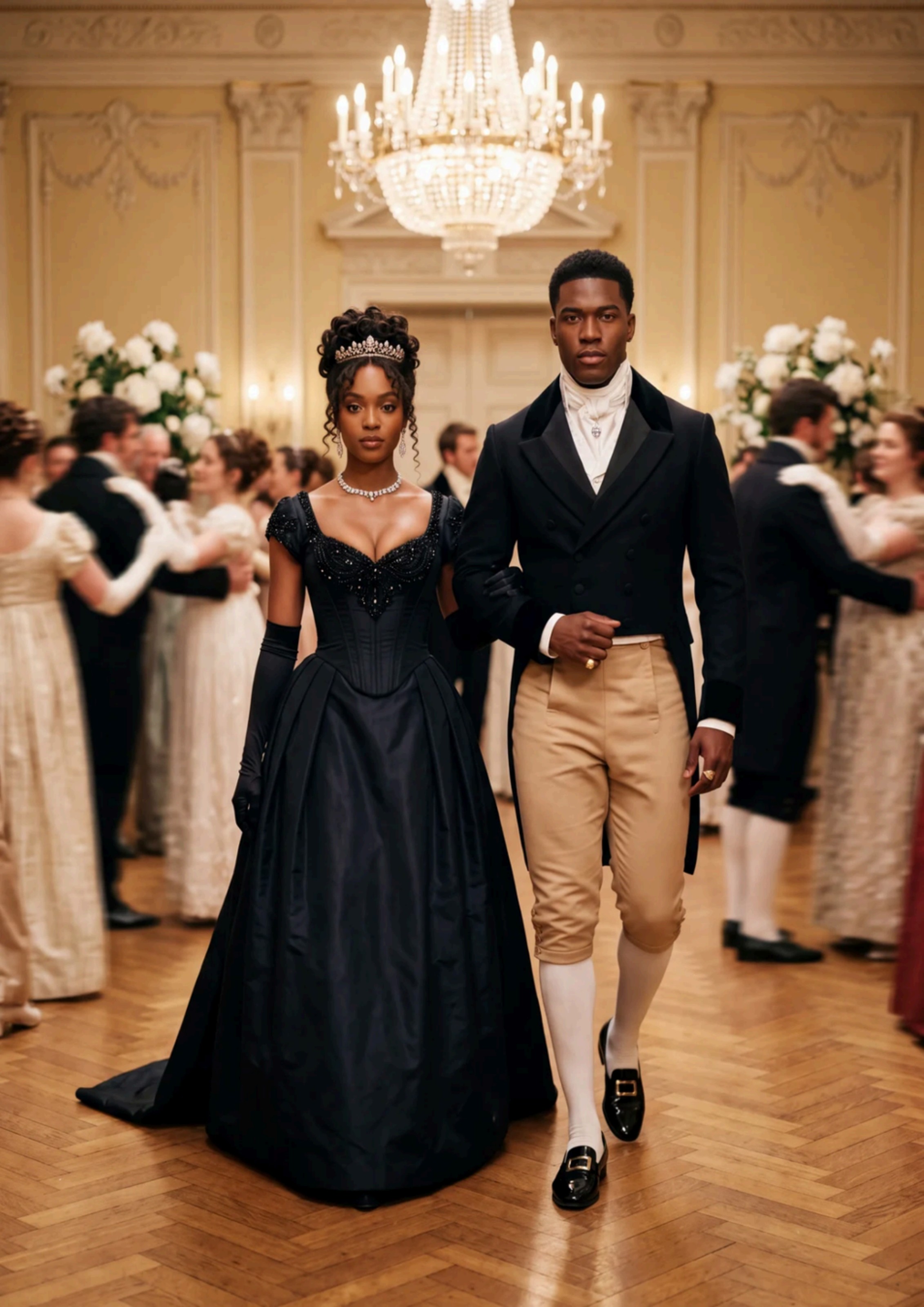 The Opulence Ball, an AI generated Regency editorial portrait