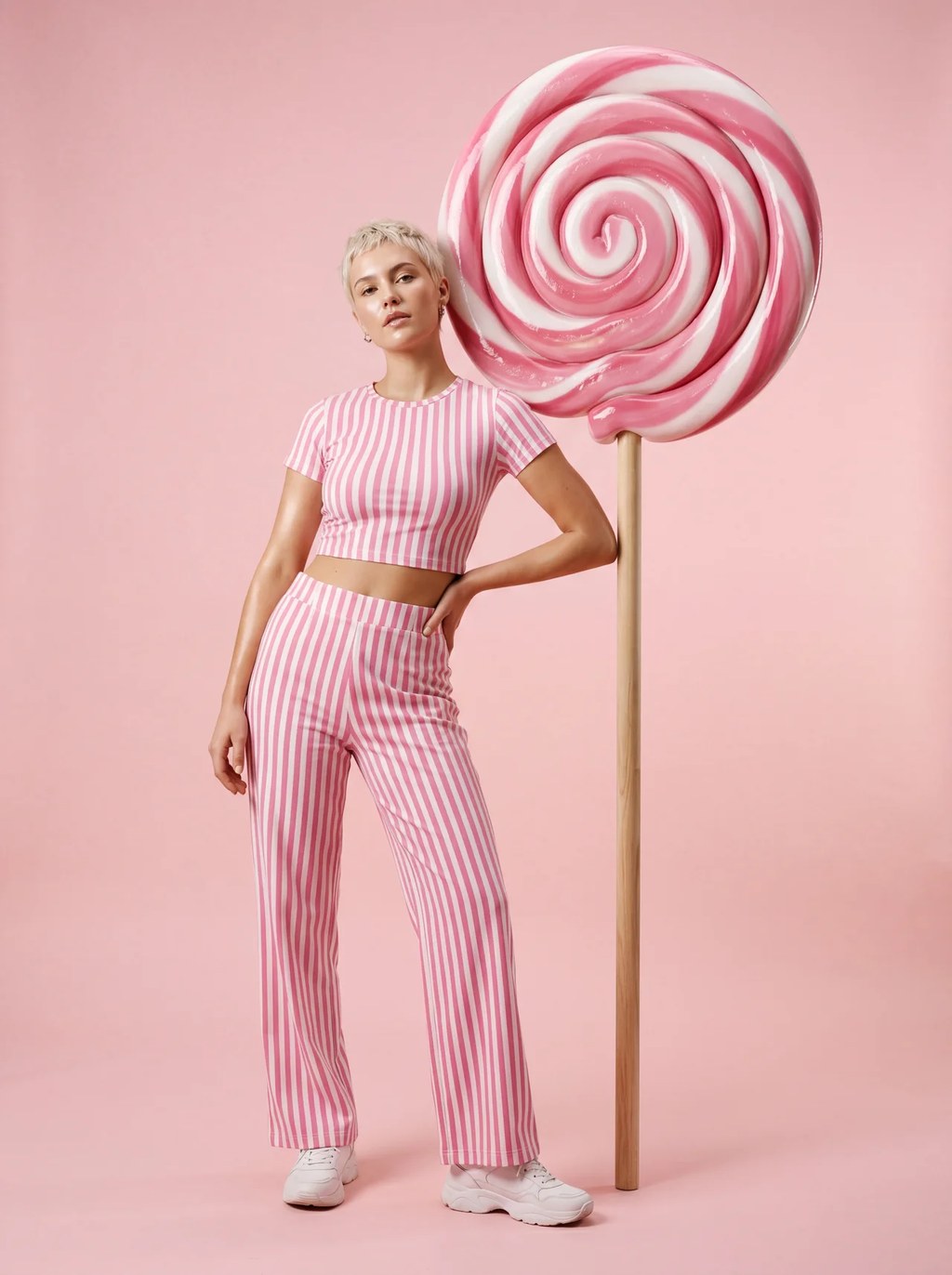 Lollypop Dream, an AI generated candy editorial portrait