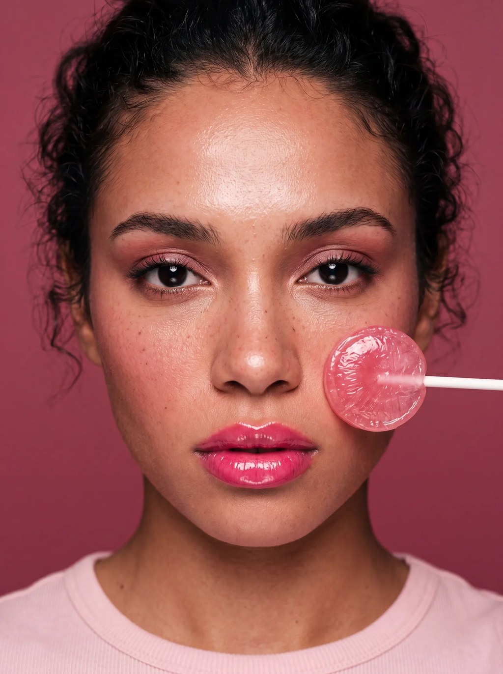 Popsicle Profile, an AI generated candy editorial portrait