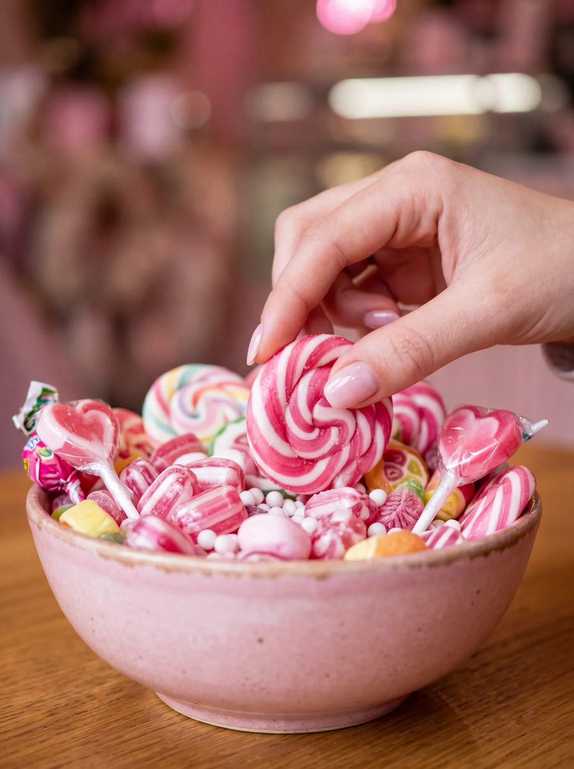 Jar Of Hearts, an AI generated candy editorial portrait